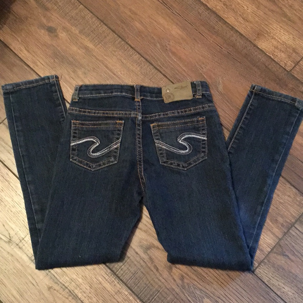 Silver skinny jeans